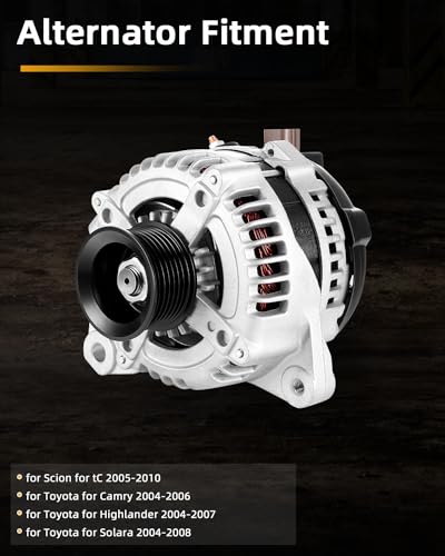 OCPTY Alternator for Toyota for Camry 2004-2006,for Highlander 2004-2007 - size: 100AMP, style: for Toyota Camry 04-06,for Highlander 04-07