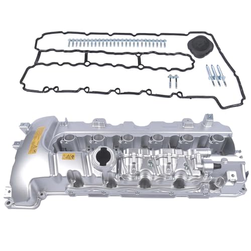 Upgraded Aluminum Engine Valve Cover With Oil Cap 264-936 Replacement for BMW N54 135i 335i 535i 740i 740Li M2 M235i M240i X6 Z4 L6 3.0L - 11127565284 11127565286 - size: 11127565284