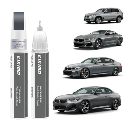 KIKIMO for BMW Touch Up Paint(Skyscraper Grey Metallic(C4W/C54)) - color: Skyscraper Grey Metallic(C4W/C54) for 2/3/4/8/X3/X5/X6/X7/Z4/i4