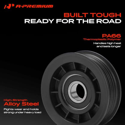 A-Premium Belt Tensioner Pulley Compatible with Ford, Chevrolet, GMC, Jeep