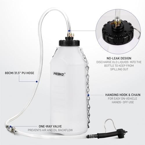 1L Brake Bleeder Bottle One Way Check Valve, Brake Fluid Bottle - color: Black