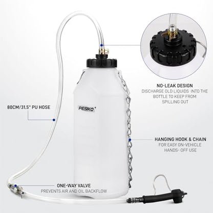 1L Brake Bleeder Bottle One Way Check Valve, Brake Fluid Bottle - color: Black