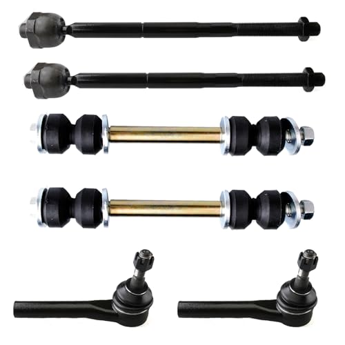 6PC Front Stabilizer Bar End Link Outer Inner Tie Rod End - color: K700432 EV800938 ES800948