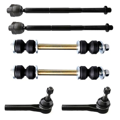 6PC Front Stabilizer Bar End Link Outer Inner Tie Rod End - color: K700432 EV800938 ES800948
