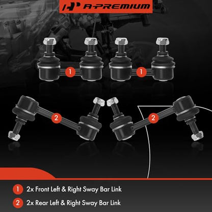 A-Premium Front & Rear Sway Bar Link Stabilizer Bar End Link Kit