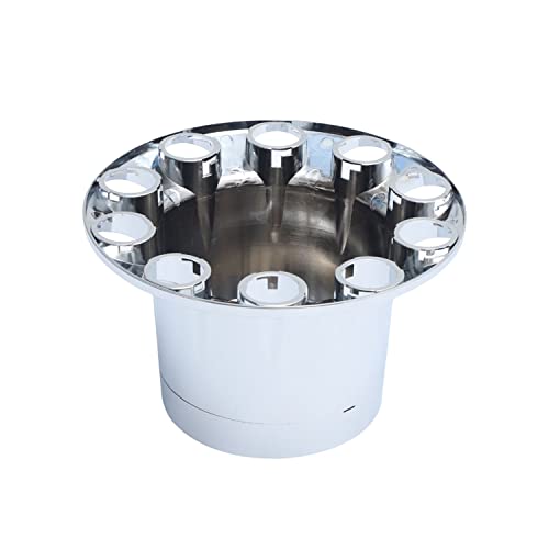 ABS Plastic Chromed Hubcaps Front and Rear Wheel Axle Cover Set with 33mm Thread-On Lug Nut Covers for Semi Trucks (Flat) - color: Flat