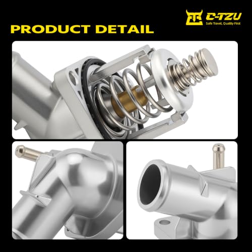 Upgrade Aluminium Thermostat Housing Assembly for Cadillac Escalade ESV 2015-2020 GMC Sierra 1500 Yukon 2014-2020 Chevrolet Silverado 1500 2500 Suburban Tahoe 2014-2020, 902-2090 15-11125 12674639 - color: 902-2090