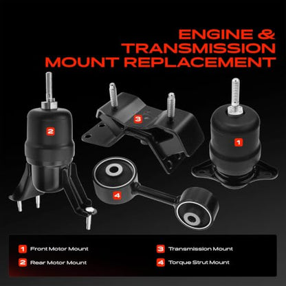 A-Premium Engine Motor and Transmission Mount Kit, with Torque Strut Mount - style: 1992-1996 Camry L4 2.2L Automatic DOHC