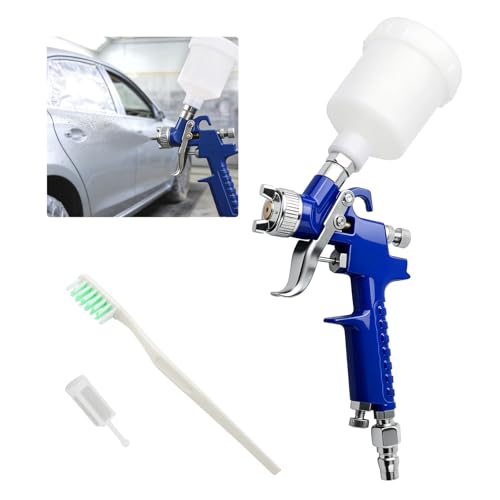 HVLP Spray Gun with 0.8mm Nozzle,Mini Gravity Feed Spray Paint Gun with Adjustable Valve,125cc Paint Cup,Professional Mini Paints Sprayer for Car Paints,Primer,Wall Painting
