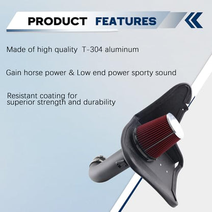 Cold Air Intake Kit Compatible With 2010-2015 Chevrolet Camaro 6.2L - size: Chevy Camaro Cold Air Intake 6.2L