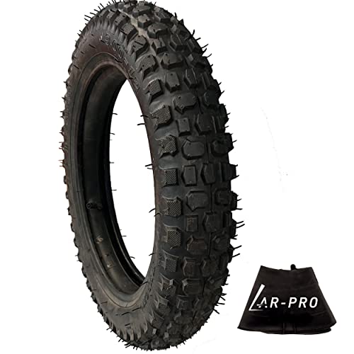 (1 Set) 3.00-12 Dirt Bike Tire and Inner Tube Set - Universal Replacement 80/200-12 Knobby Motocross Bike Tire and Tube for Honda CRF70F/XR70, Yamaha TTR 90, and More - With Vulcanized TR87 Valve Stem