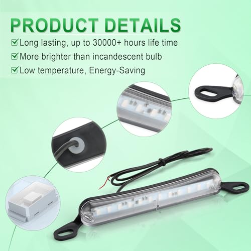 LivTee License Plate Light, Extremely Bright LED License Plate Lights Assembly for Trailer UTV ATV Truck RV Boat, Green - color: Green