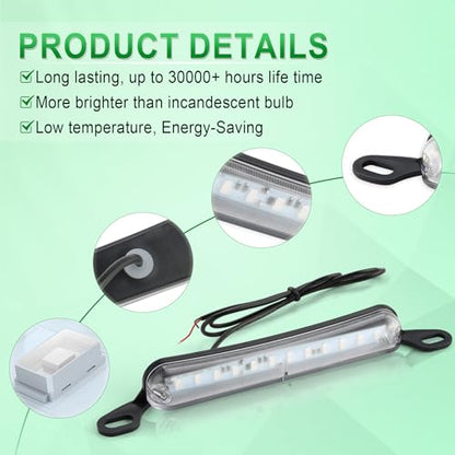 LivTee License Plate Light, Extremely Bright LED License Plate Lights Assembly for Trailer UTV ATV Truck RV Boat, Green - color: Green