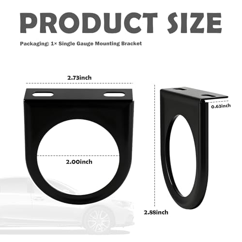 52mm Gauge Pod Mount Single Hole Panel,Sturdy & Durable Metal Gauge Mount Holder for Securing Mounting Gauges,Universal Auto Gauges Mounting Brackets for Car/Truck/SUV