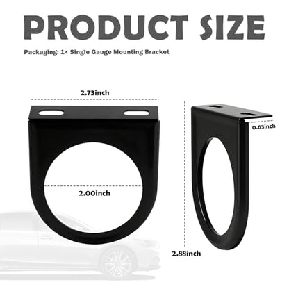 52mm Gauge Pod Mount Single Hole Panel,Sturdy & Durable Metal Gauge Mount Holder for Securing Mounting Gauges,Universal Auto Gauges Mounting Brackets for Car/Truck/SUV