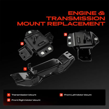 A-Premium Engine Motor Mount and Transmission Mount Kit, Set of 3