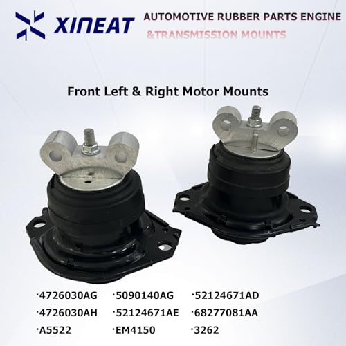68277081AA 4578061AC Front Engine Motor and Transmission Mount Set 3pcs Compatible with 2011-2017 Chrysler 300C V6 V8,2012-2018 Dodge Challenger RWD ,2011-2018 Dodge Charger 3.6L 5.7L - size: 2011-2017 Chrysler 300C