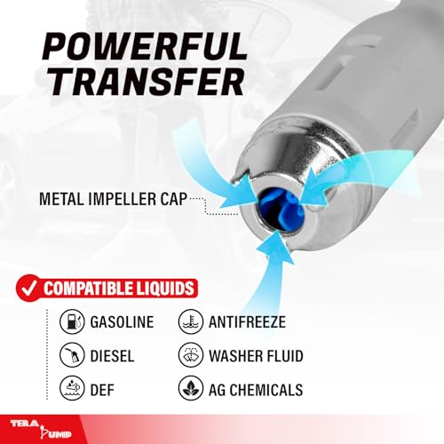 TERA PUMP Fuel Transfer Pump w/Quick Flow Control Nozzle - style: 10 ft Pump (Rechargeable)