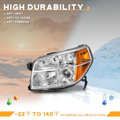 WEELMOTO Headlight for 2006-2008 Honda Pilot LX/EX/EX-L 4Door Sport Utility
