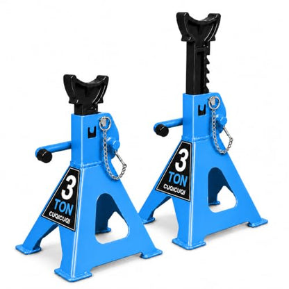 Jack Stands, Heavy Duty Car Jack Stand with Lock Pin and Large Foot Base for Car SUV, 3 Ton Stand Car Lift 1 Pair Light Blue - color: Light Blue