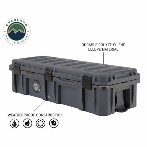 Overland Vehicle Systems 40100021 Dark Gray 117 QT Dry Box Storage with Drain and Bottle Opener | Waterproof Seal | Heavy-Duty Latches and Nylon Handles | Keeps Gear Safe, Dry and Organized - size: 117 QT Dry Box