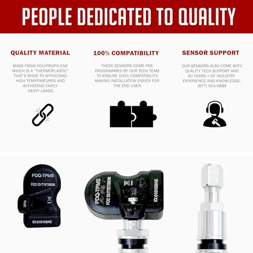 Wheel Accessories Parts PDQ TPMS 315 MHZ Tire Pressure Sensor 4 Pack Rubber Stem For Toyota Lexus Equivilant to: Direct Replacement OE Part # , OEM: 42607-0E020 | 42607-02050 | 42607-06030 | - size: 4 Pack Rubber Stem