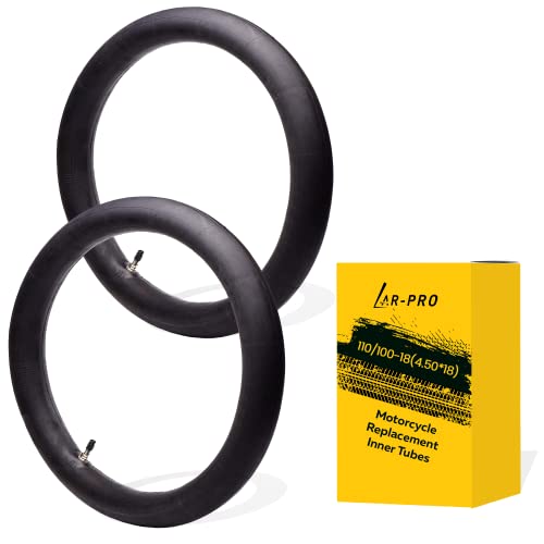 (2-Pack) 110/100-18 (4.50 x 18) Heavy-Duty Motorcycle Inner Tubes - 3mm Thick Butyl Rubber Inner Tubes - TR4 Valve Stems - Designed for Off-Road and Motocross Tires - size: 110/100-18 (4.50 x 18), TR4 Valve
