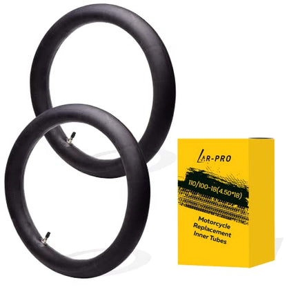 (2-Pack) 110/100-18 (4.50 x 18) Heavy-Duty Motorcycle Inner Tubes - 3mm Thick Butyl Rubber Inner Tubes - TR4 Valve Stems - Designed for Off-Road and Motocross Tires - size: 110/100-18" (4.50 x 18), TR4 Valve