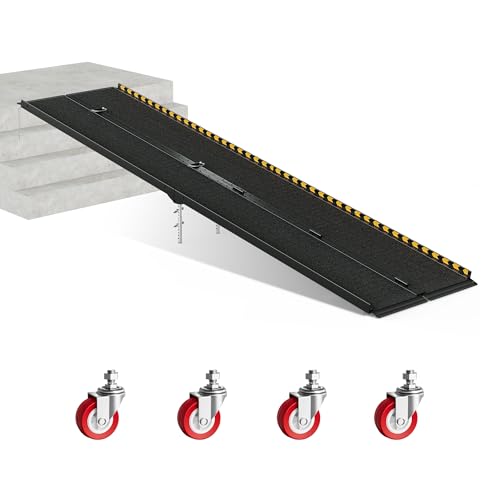 CAMMOO 10 FT Aluminum Wheelchair Ramp with 800 LBS Load Capacity, Portable Folding ramps for wheelchairs - size: 10 FT
