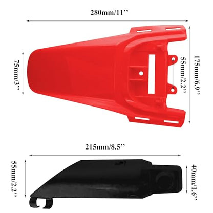 PRO BAT 7 PCs CRF50 Plastic Fender Kit with Fork Suspension Guard Cover - color: Black, Red