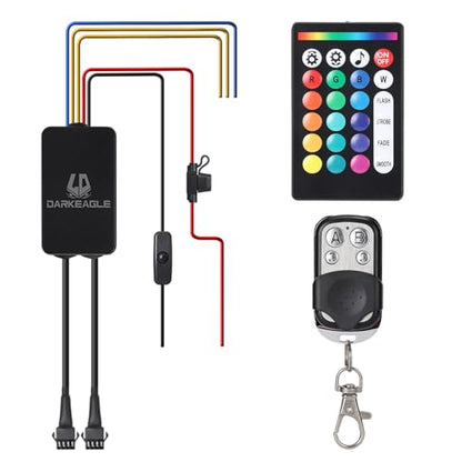Replacement Controller Control Box for Motorcycle LED Lights 8/12/14/16/18/20 LED Light Kits with APP/IR/RF Control Brake Turn Signal - size: 100W