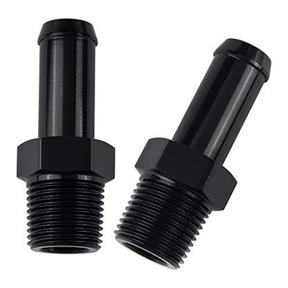 EVIL ENERGY 3/8" NPT Male to 1/2" Barb Fitting Adapter Straight Aluminum Black 2PCS - size: 3/8 NPT to 1/2 Barb