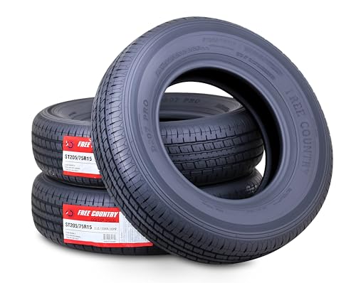 FREE COUNTRY HD Trailer Tires ST205/75R15 10PR LRE 111N w/Scuff Guard, SET3 - size: Set of 3
