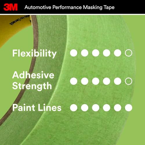3M Automotive Performance Masking Tape, 03435, 48 mm x 32 m, 1 Roll - size: 48 mm x 32 m
