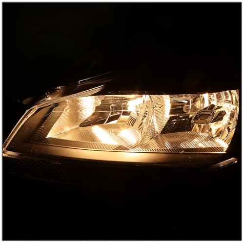 DNA MOTORING Headlight Assembly Compatible With 2013-2016 Ford Escape, Driver & Passenger Side, Black/Clear, HL-OH-FESC13-BK-CL1 - color: Black clear