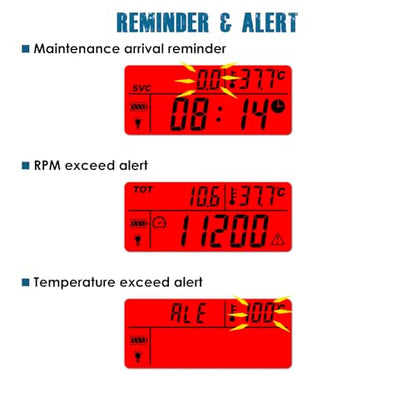 Runleader Digital Tach Hour Meter Engine Temperature Gauge RL-HM035A-TS002 - size: RL-HM035A-TS002