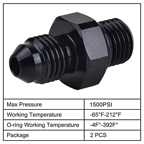 EVIL ENERGY 4AN Flare to AN4 ORB Male O-Ring 2PCS Fitting Adapter - size: 4AN ORB to 4AN