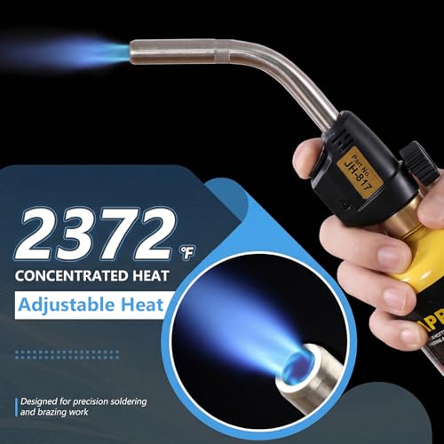 Propane Torch Head with Trigger-Start Ignition, Adjustable Heat - color: Black