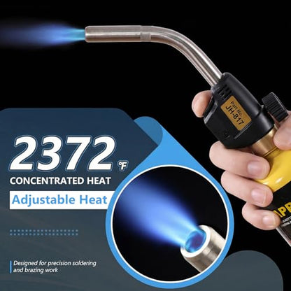 Propane Torch Head with Trigger-Start Ignition, Adjustable Heat - color: Black