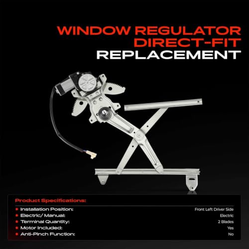 A-Premium Front Driver Side Power Window Regulator with Motor (2-Pin)