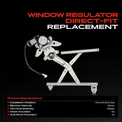 A-Premium Front Driver Side Power Window Regulator with Motor (2-Pin)