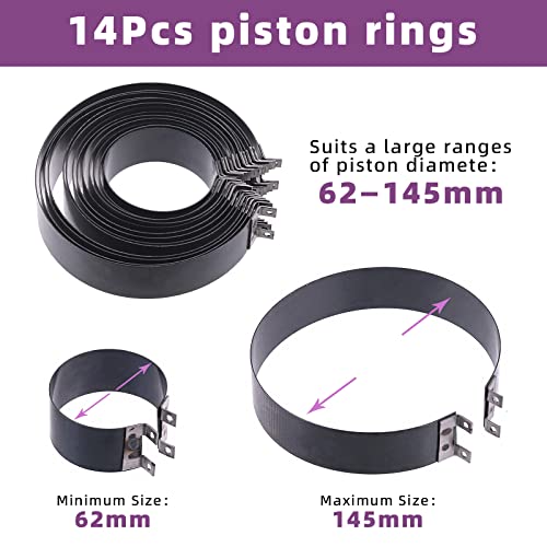 Swpeet 17Pcs Adjustable Black Piston Installer Pliers and Green Car Engine Piston Ring Compressor Pliers with 2.4" - 5.7" Piston Rings Kit with Carrying Box for Car Truck Auto Engine