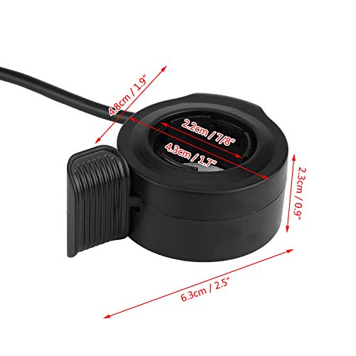 Ebike Thumb Throttle, 7/8in (22mm) Universal Thumb Throttle Speed Controller for Electric Bikes Scooters, 24V 36V 48V 60V 72V