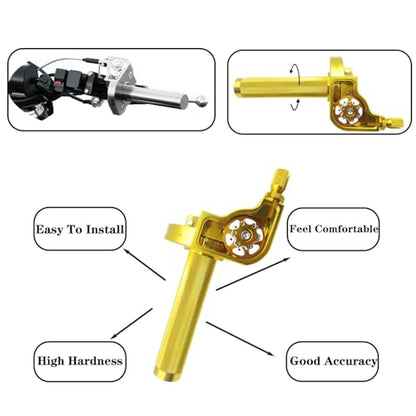 Motorcycle Throttle Grip 7/8" 22mm CNC Aluminum Quick Twister with Throttle Cable for KLX CR CRF EXC XR CRF50 CRF230 50 110 125 230 250 Dirt Pit Bike Motocross Motorbike Quad ATV - color: Gold