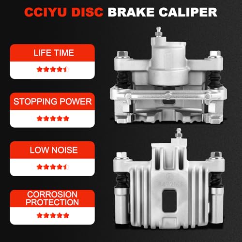 cciyu Rear Left & Right Disc Brake Calipers Assembly 18B4724 18B4725 - size: Rear[18B4724+18B4725]