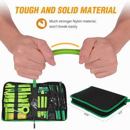 GOOACC 330Pcs Trim Removal Tool, Auto Push Pin Bumper Retainer Clip Set Fastener Terminal Remover Tool Adhesive Cable Clips Kit Car Panel Radio Removal Auto Clip Pliers, Green - color: 330Pcs Clips Removal Kit Green