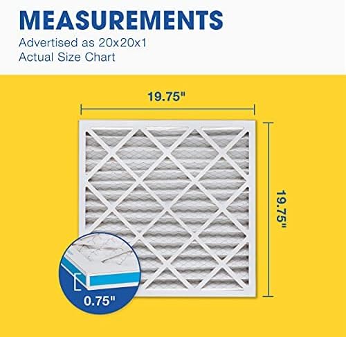 Aerostar Air Filter 20x20x1 MERV 8 AC Filter, HVAC, Furnace Filter, 6 Pack - style: 6 PACK