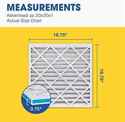 Aerostar Air Filter 20x20x1 MERV 8 AC Filter, HVAC, Furnace Filter, 6 Pack - style: 6 PACK
