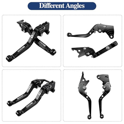 Motorcycle Brake and Clutch Lever Set Adjustable CNC Aluminum Replacement Clutch Levers for Kawasaki NINJA500 Ninja 500 Z500 Z 500 SE ABS 2024 2025(Black) - color: Black