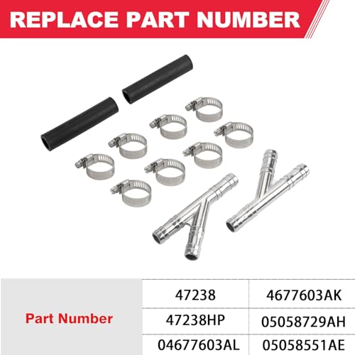 47238HP Aluminum Heater Hose Repair Kit Y Connector Fit for Dodge Ford